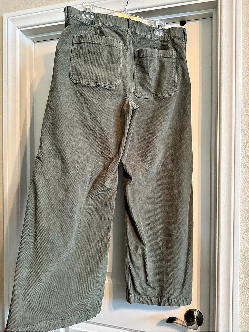 American Eagle Wide Leg Corduroy Pants in Green Size 12 - Picture 3 of 8